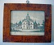 Koloreret stentryk: Uranienborg, Hven.I original empireramme. 26x21 cm incl.ramme.