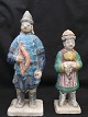 Ming warrior china 1500 century blue h.25 cm Ming man china 1500 century green h.20cm.