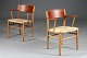 Hans J. Wegner.
Pair of
Armchairs.
Oak, Teak &
paper ...