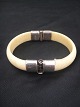 Stentoft Antik presents: Ivory Bangle.Silver: 830 s Inner Diameter: 6.5 x 4.5 cm.Thickness: 1.2 cmkan open ...
