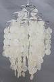L Art presents: Verner Panton "Fun WM, Shell Lamps". Chandelier with frame of chromed steel.