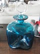Blue Holmegaard
decanter with
clear stopper -
good condition
