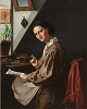 "Interior with
a young girl"