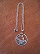 Necklace in
silver With
bird. Chain
L.22 cm.