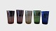 Glasses in
various colours
by Danish
Holmegaard