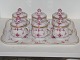 Pink Blue
Fluted
Rare set of
six lidded
custard cups
...