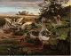 "Geese in front
of the house"
oil on canvas.