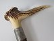 Walking stick,
c. 1900, with
the handle of
deer antler. Walking stick,
c. 1900, with
the handle of
deer antler.
