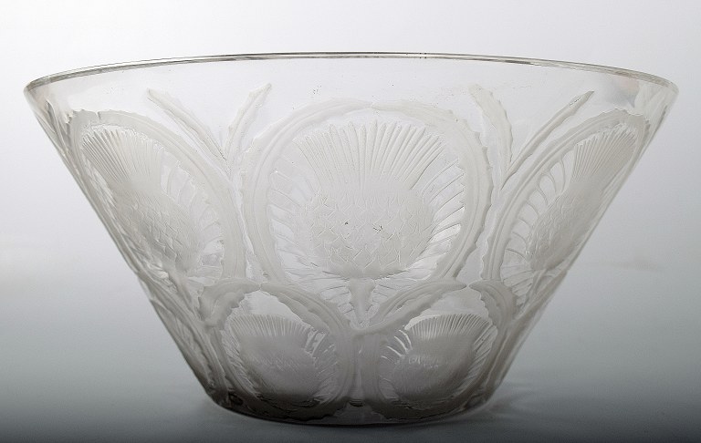 Lalique kunstglas skål, Art Deco.