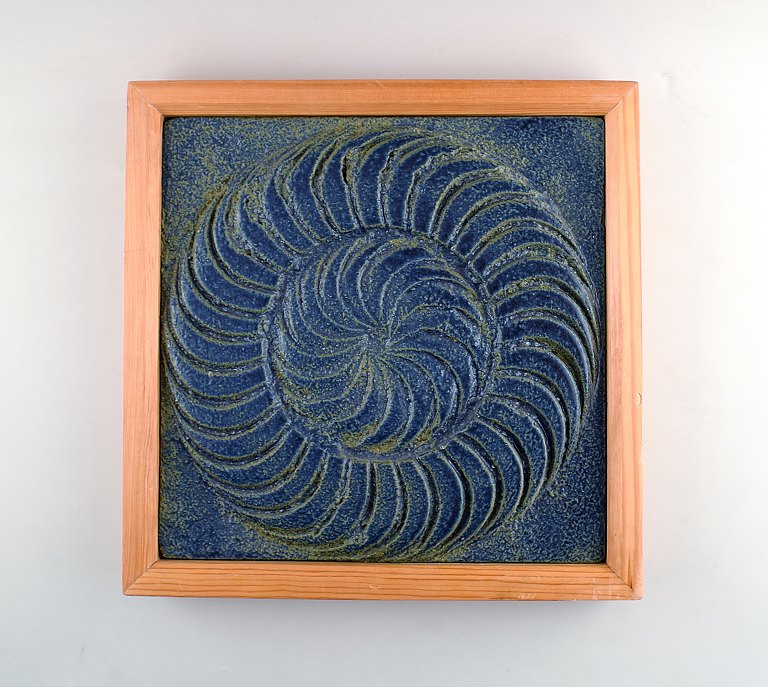 Large and heavy stoneware relief in modern design.
