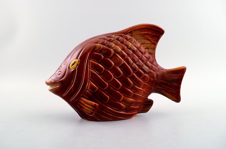 Rörstrand stoneware figure by Gunnar Nylund, fish.
