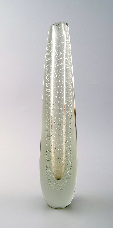 Mid Century Art Glass Vase by Gunnel Nyman for Nuutajarvi Notsjo.
