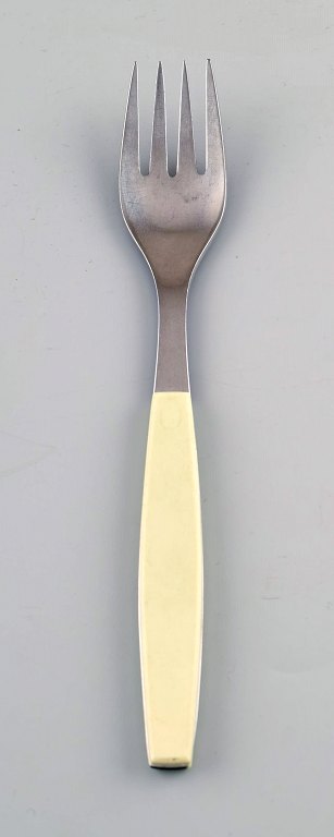 2 pcs. dinner fork. Henning Koppel strata cutlery made of stainless steel and 
white plastic.
