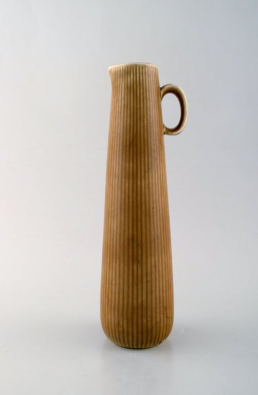 Large Rörstrand "Ritzi" ceramic vase in fluted style. Sweden, 1960