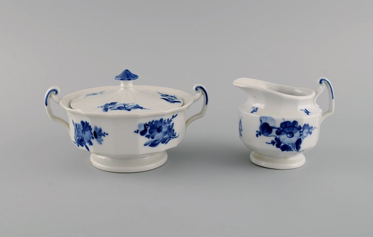 Royal Copenhagen Blue Flower Angular sugar bowl and cream jug. 1950s.
