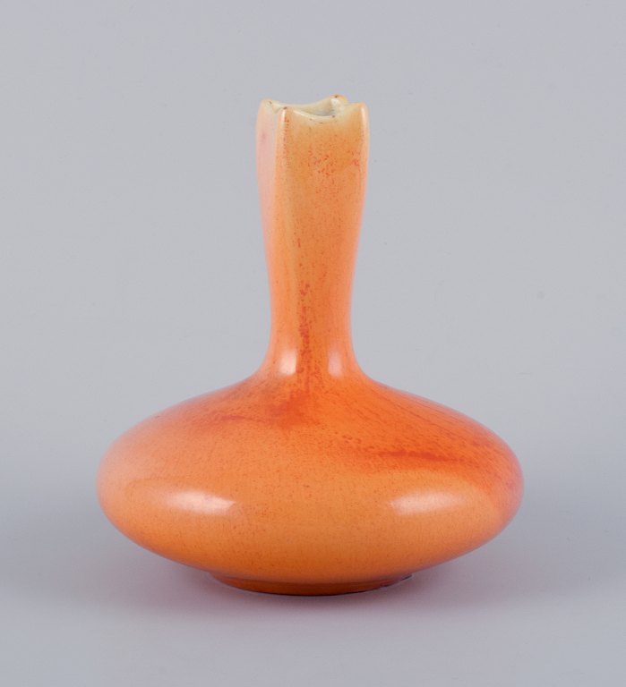 Rörstrand, Sweden, faience vase with uranium yellow glaze.