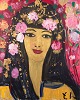 L'Art presents: 
Yrsa 
Isabel Lind, 
Danish artist. 
Acrylic on 
canvas.
Young woman 
with flowers in 
her hair. Gold 
...