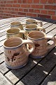Antikkram 
presents: 
Knabstrup 
ceramics, 
Denmark. Set of 
6 mugs