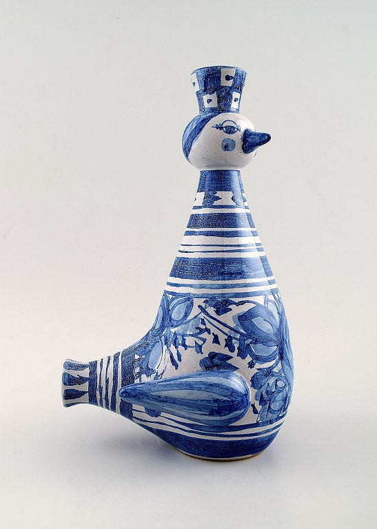 Bjorn Wiinblad unique ceramics candlestick / figurine, bird. Rare.