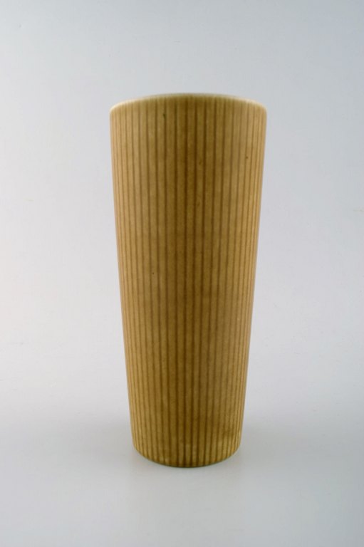 Large Rörstrand "Ritzi" ceramic vase in fluted style.
