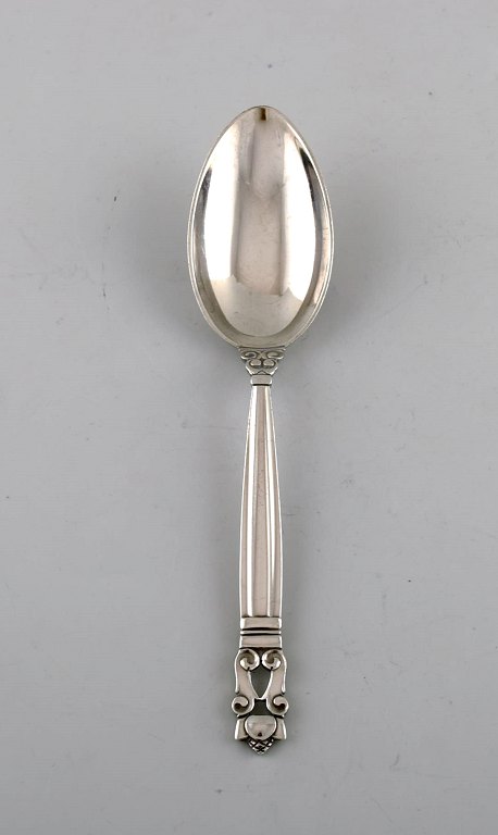 Georg Jensen "Acorn" dessert spoon in sterling silver. Two pieces in stock.

