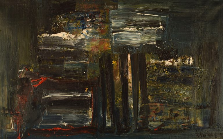 Unknown artist. Oil on canvas. Abstract composition. Mid-20th century.
