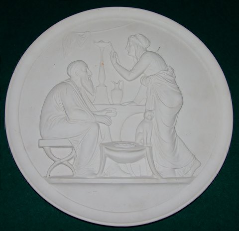 Danam Antik * Royal Copenhagen Bisque Plate Elderly and Winter No 119 30cm