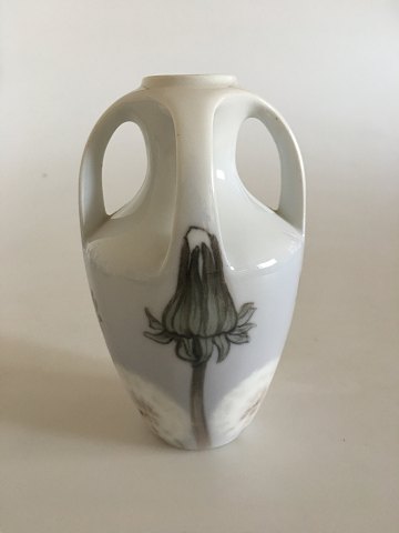 Royal Copenhagen Art Nouveau Vase 4 handles with Dandelion motif No 342/220