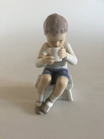 Bing and Grondahl Figurine - Victor (Boy drinking) No. 1713