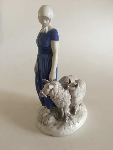 Bing & Grondahl Figurine Girl with Sheep No 2010