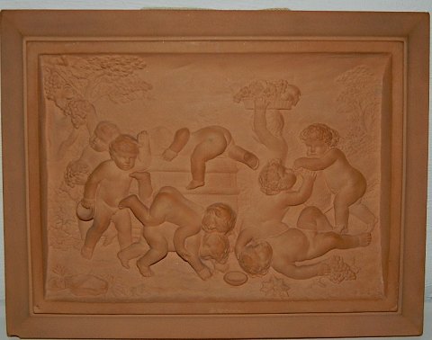 Plate from P. Ipsen in terracotta