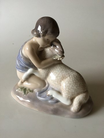 Royal Copenhagen Art Nouveau Figurine Girl with Lamb No 2189