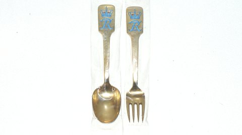 Commemorative Spoon and Fork A. Michelsen, Silver 1969