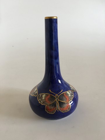 Royal Copenhagen Art Nouveau Vase with Butterfly, gold decoration No 1638/202