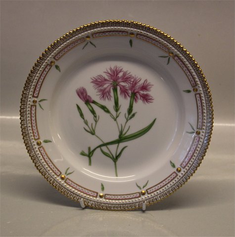 Kongelig Dansk Porcelæn Flora Danica 20-3550 Dianthus superbus L 
Frokosttallerken. Nyt nr. 622 22 cm (1965)