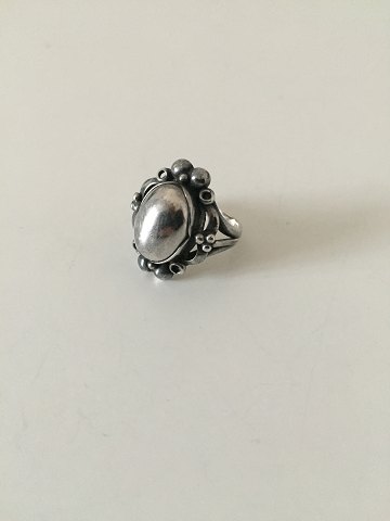 Georg Jensen Sterling Sølv Ring med sølv sten No 13