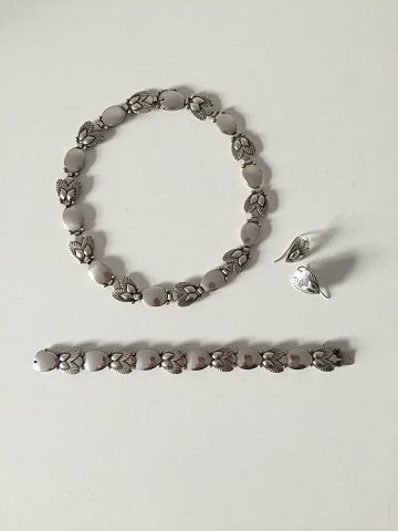 Georg Jensen Sterling Silver Bittersweet Jewelry set with Necklace, Bracelet and 
earrings No 94B