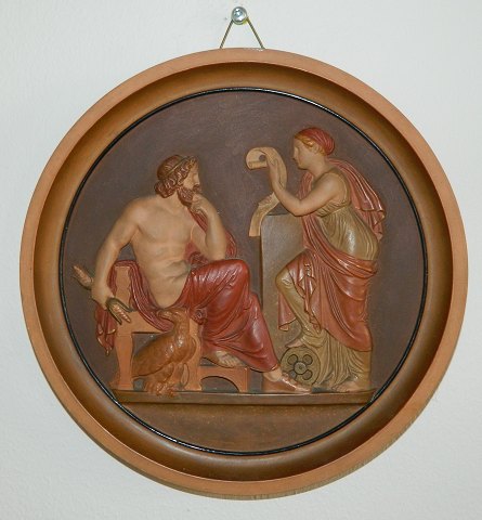 Platte in terracotta from P. Ipsen with B. Thorvaldsen motive