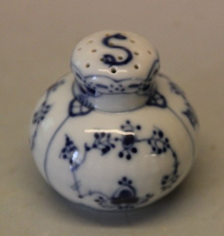 Blue Fluted Danish Porcelain half lace 712-1 Saltshaker 6 cm (541) / 2.25"