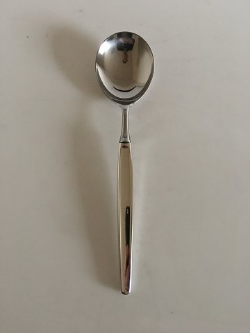 Georg Jensen Sterling Silver Cypress Serving Spoon with Stainless Steel Top