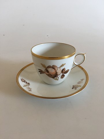 Royal Copenhagen Brun Rose Kaffekop og Underkop No 9452