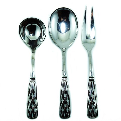 Cohr, serving cutlery in hallmarked silver