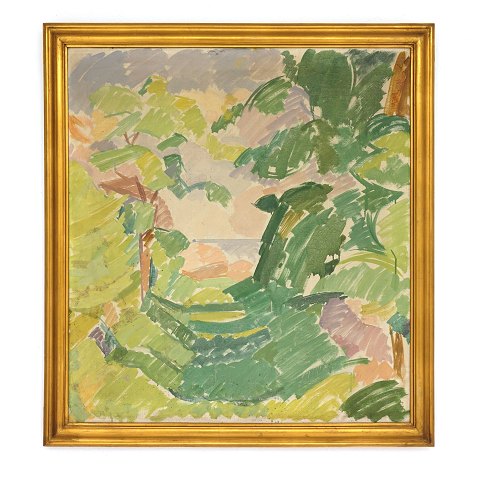 Edvard Weie, 1879-1943, "Mindet. Christiansø." Oil 
on linen