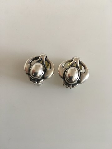 Georg Jensen Sterling Silver 2006 Annual Earrings with Silver Stones