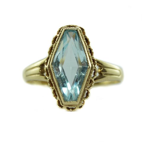 Bernhard Hertz; Ring of 14k gold with an aquamarine