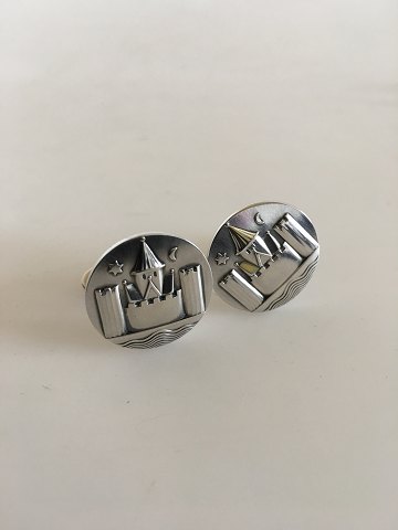 Georg Jensen Sterling Sølv Manchetknapper No 68 med Københavns Logo