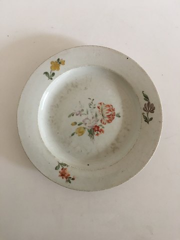 Antique Royal Copenhagen Plate with Flower Decoration 1790-1810