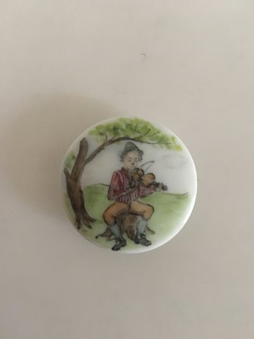 Royal Copenhagen Porcelain Button with Handpainted Motif of Musician