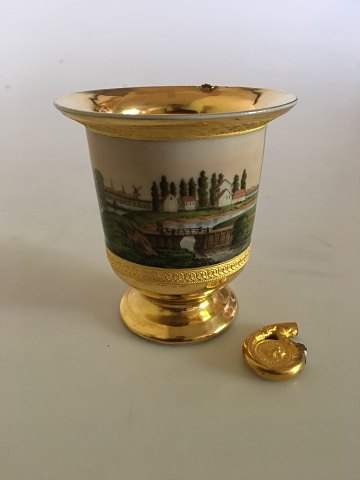 Royal Copenhagen Empire Lion Cup with motif from Copenhagen from 1820-1850