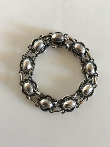 Georg Jensen Sterling Sølv Armbånd No 10 med Sølvsten